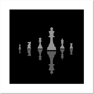 Chess pieces - king in front - horizontal design - ORENOB Posters and Art